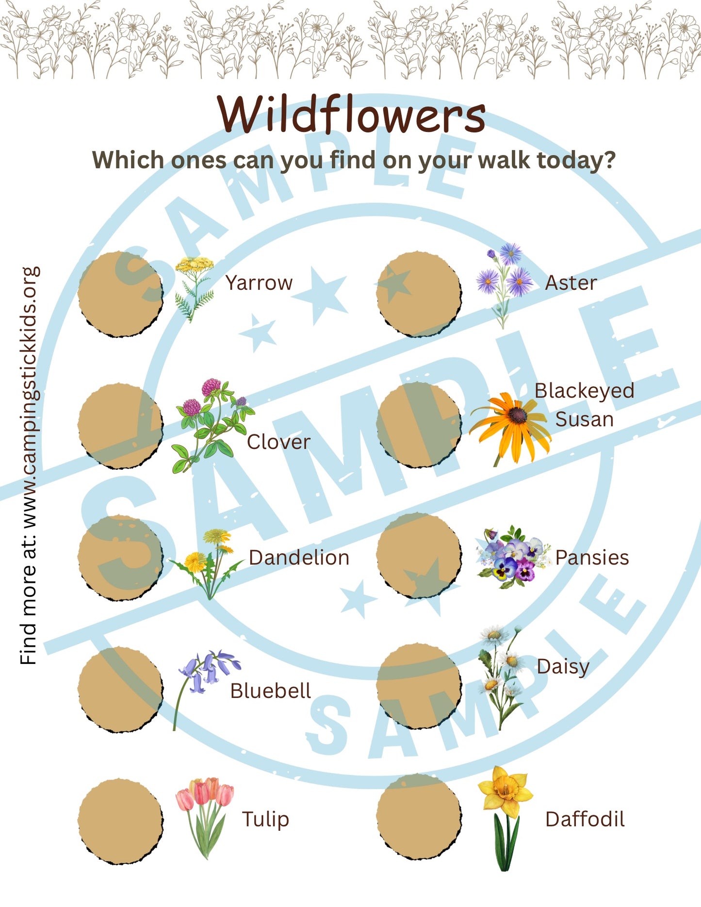 Wildflower hunt and journal pages
