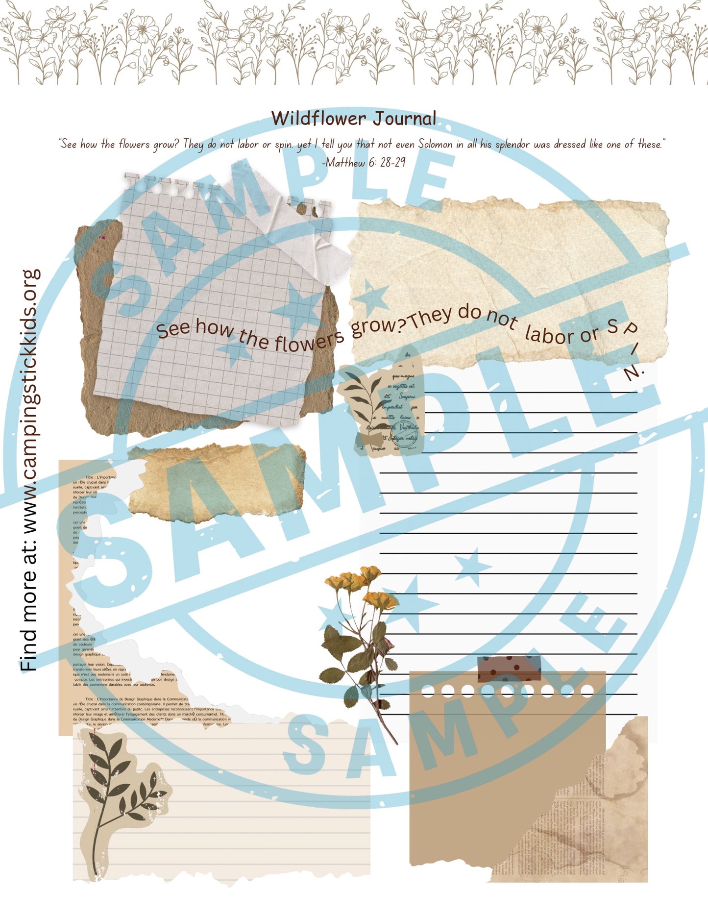 Wildflower hunt and journal pages