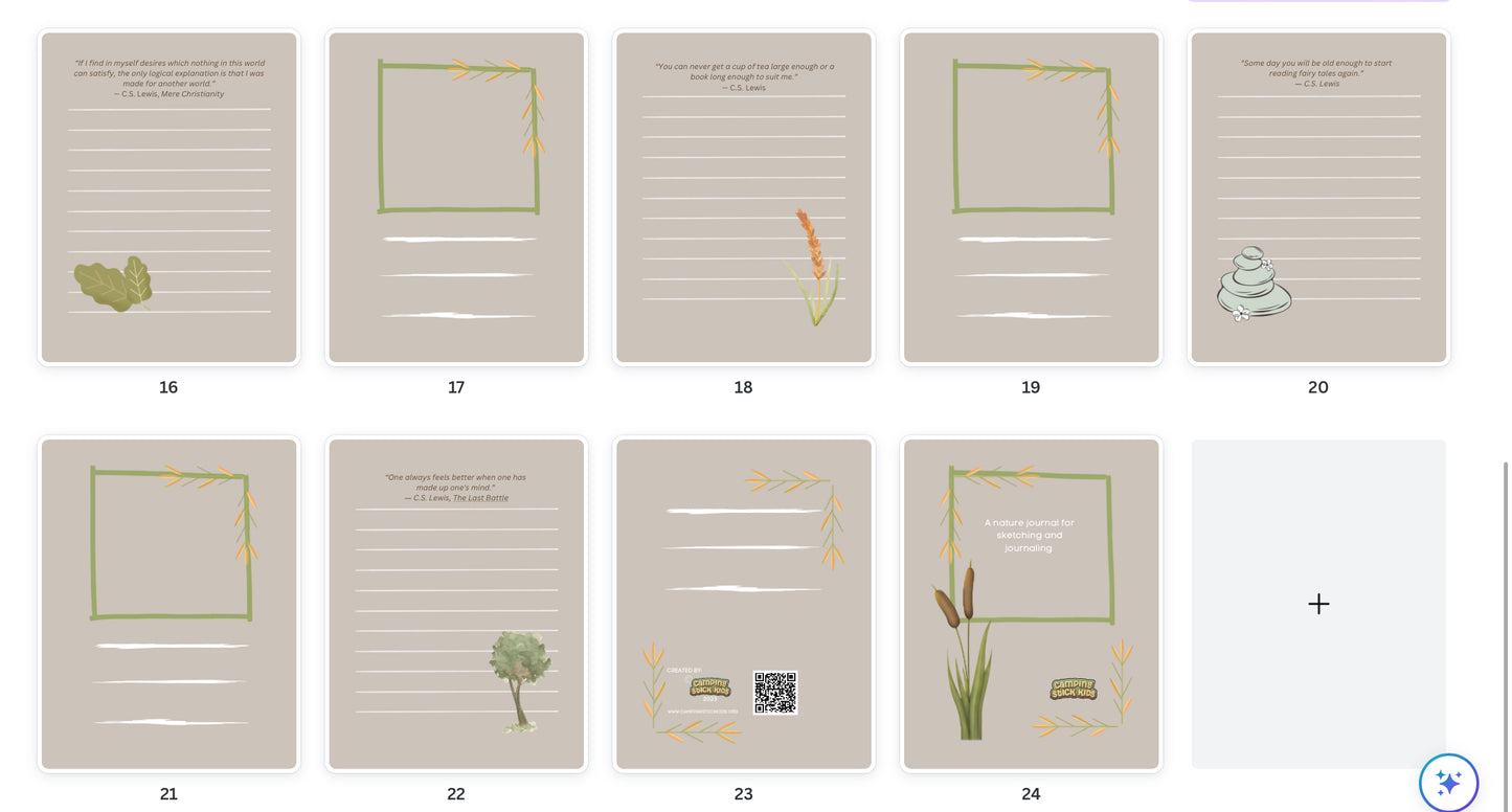 Campers NATURE JOURNAL - digital download