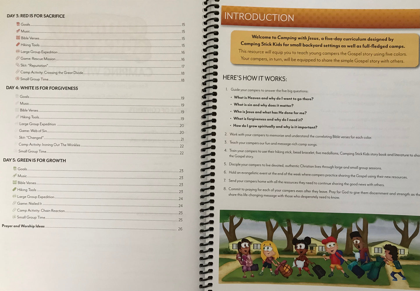 Camping with Jesus Leaders Guide with 1 campers kit