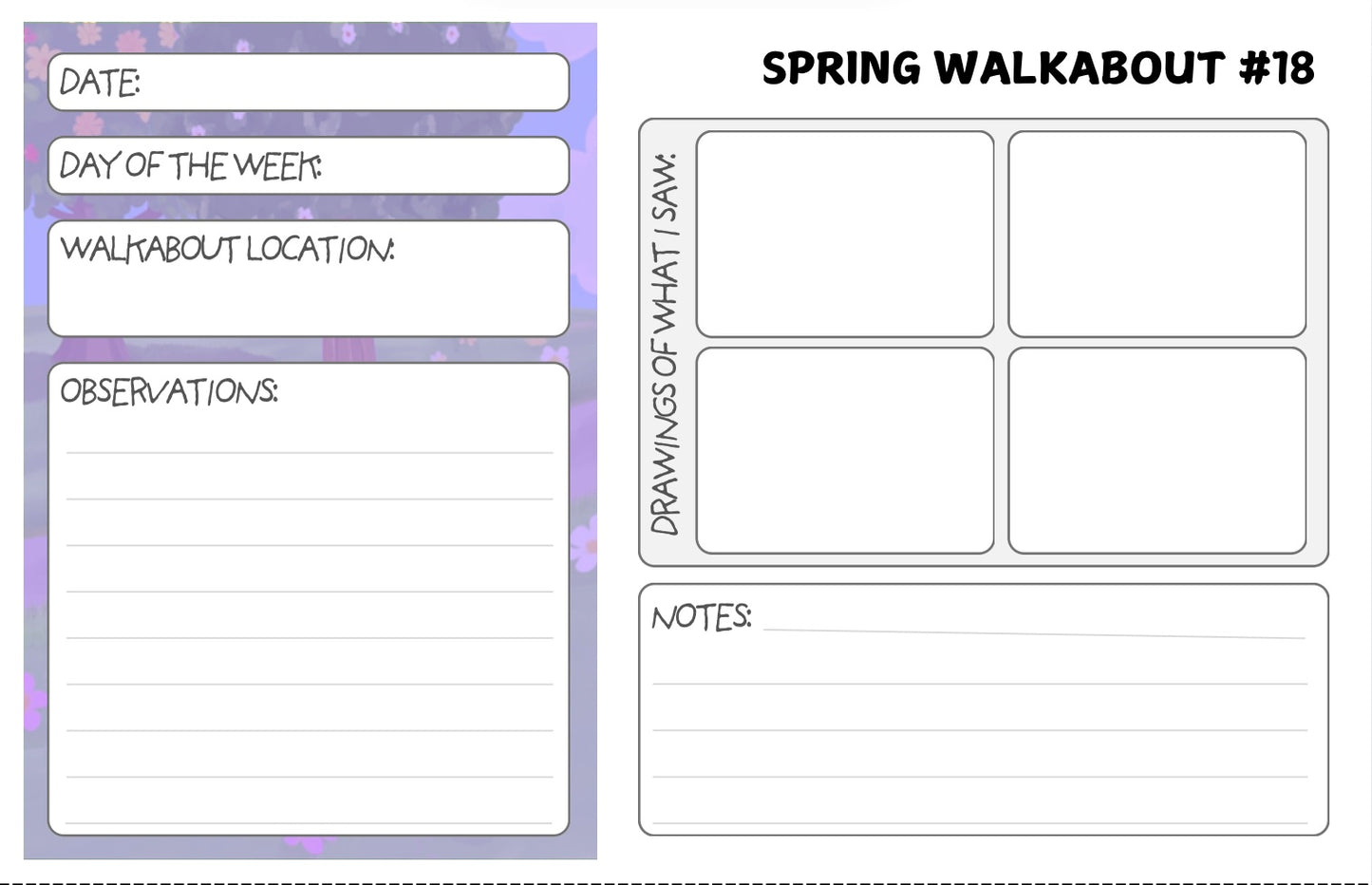 Spring Walkabout Cards: Digital Download
